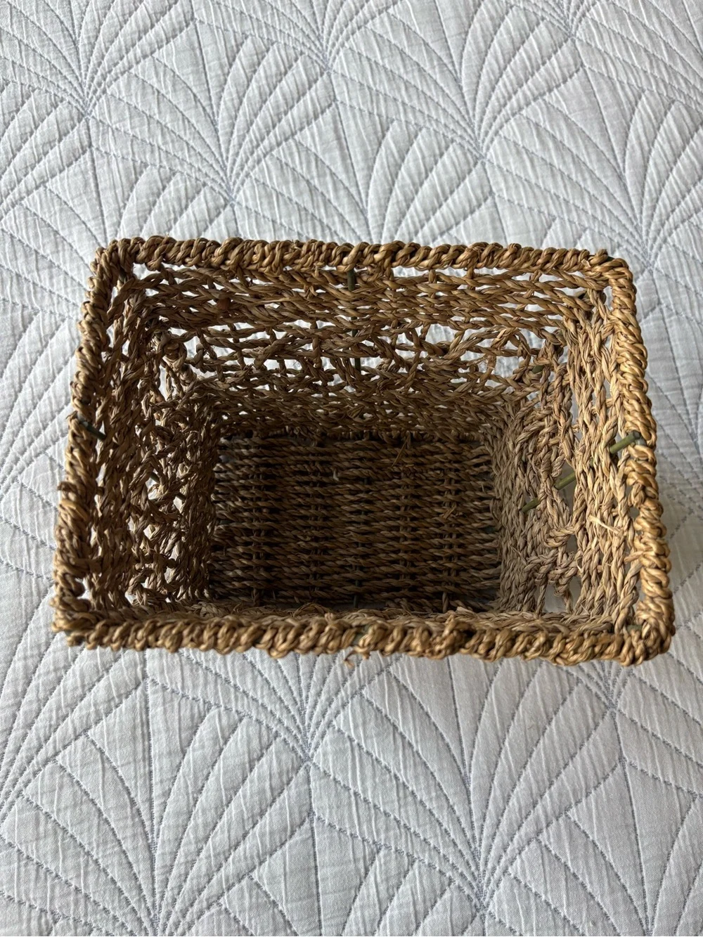 Handwoven Seagrass Storage Basket - Natural Brown